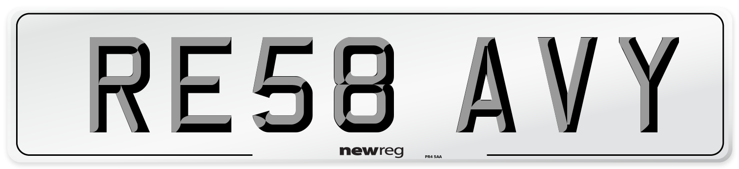 RE58 AVY Number Plate from New Reg